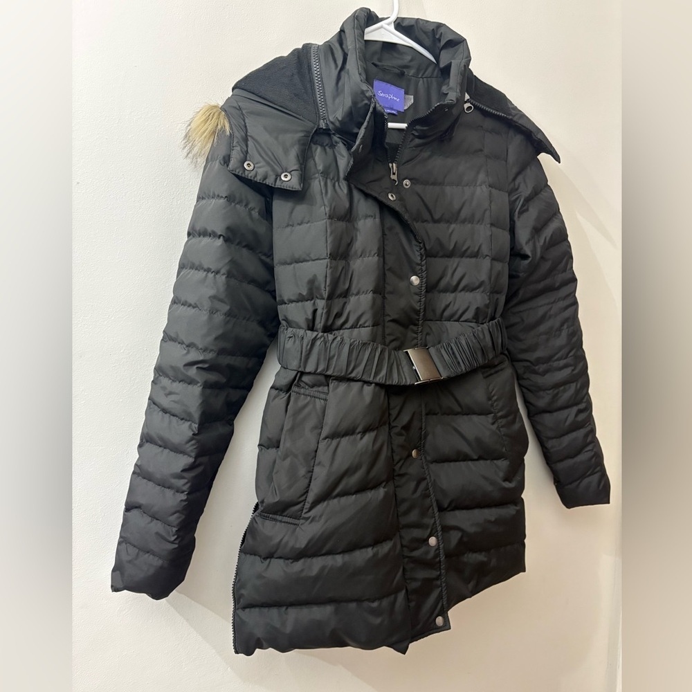 Seraphine maternity Black down Women's Jacket - size 6 - belted